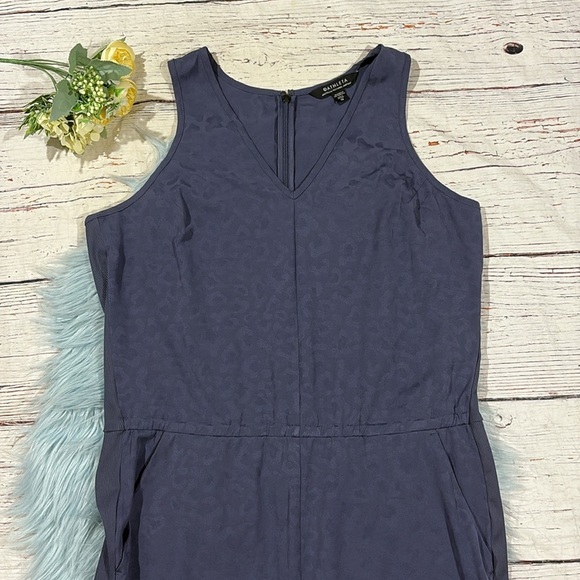 Athleta Brooklyn Textured Jumpsuit Blue Leopard Print One Piece - Picture 7 of 12